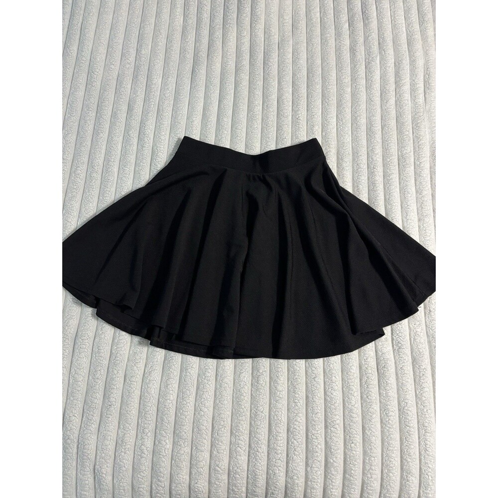 Kathy Basic Circle Skirt Womens large black Elastic Waist Flowy Skater staple